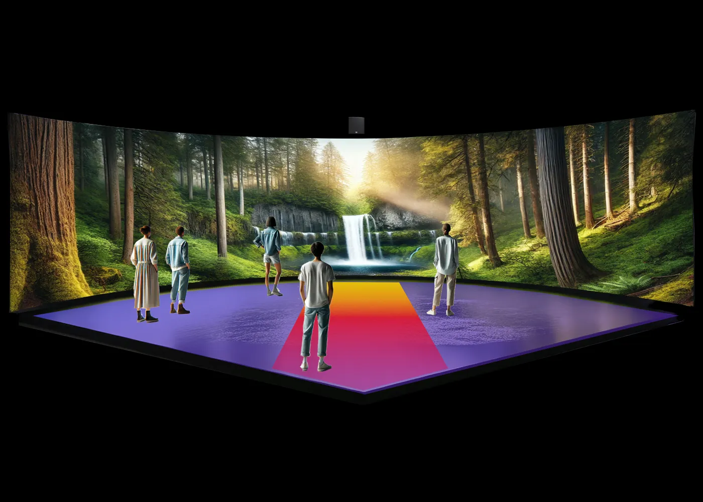Volumetric immersive installation rendering